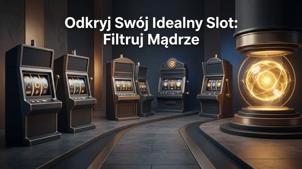 Neutralna ilustracja automatów i abstrakcyjnego jackpota bez marek i prawdziwych gier