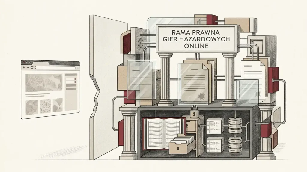 Neutralna ilustracja polskich ram regulacyjnych dla hazardu online
